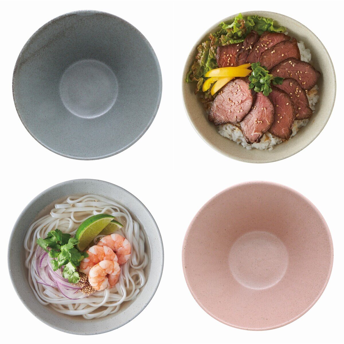 Minoyaki Sogi Bowl Light Weight 4PC/美濃燒削ぎ碗 輕量 4件裝