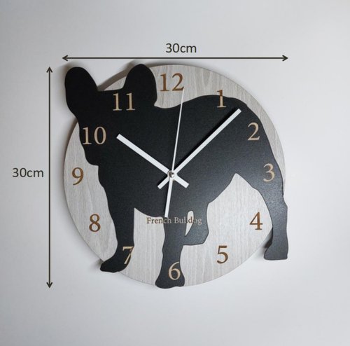 French Bulldog wall clock/ 法國鬥牛犬掛牆鍾