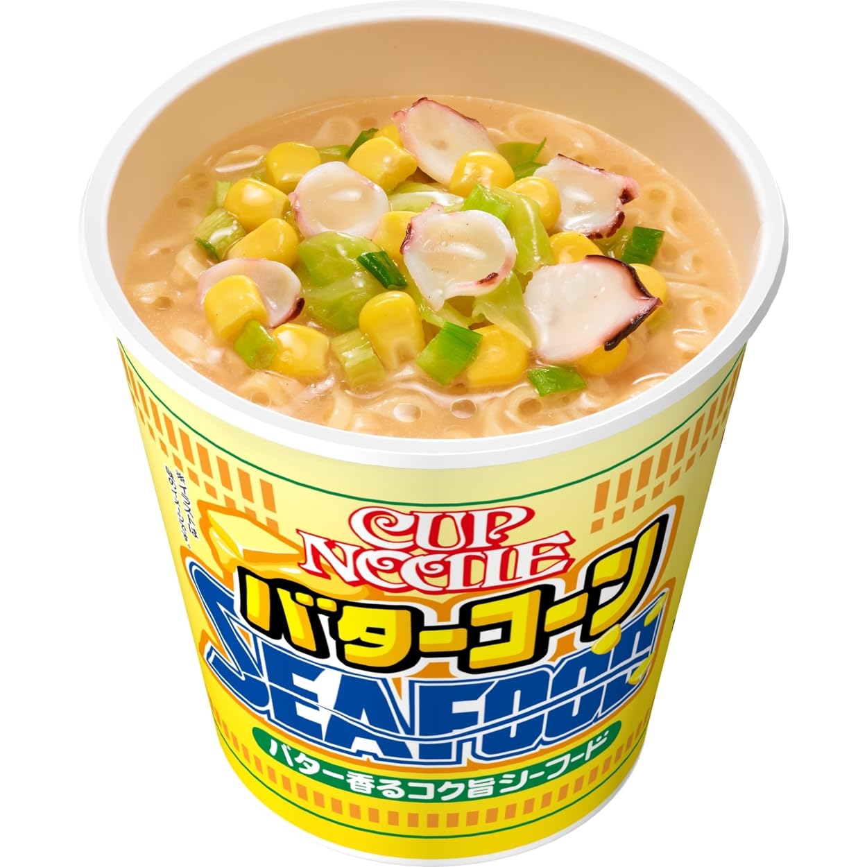 Nissin Foods Cup Noodles Butter Corn Seafood Big [Rich and Flavorful Seafood with a Butter Aroma/日清食品杯麵 牛油粟米海鮮大碗 [牛油香濃味海鮮]