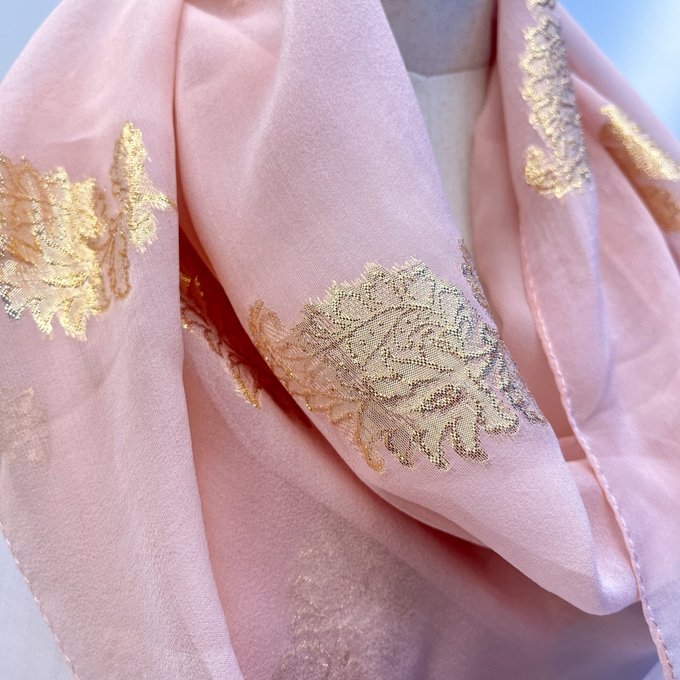 Japan cherry blossom dyeing stole/日本櫻花染絲巾