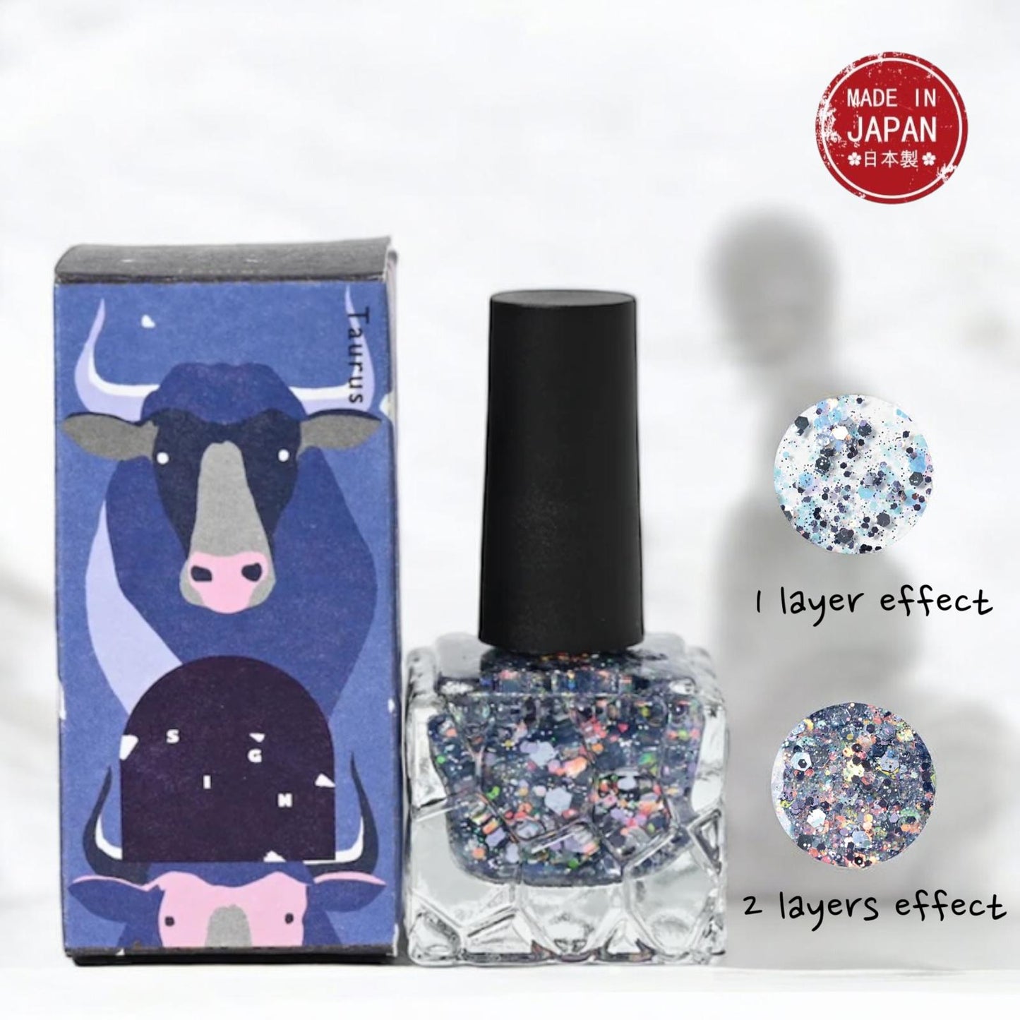 Sparkling 12 Zodiac Signs Glitter Water-Based Nail Polish /閃爍12星座水性亮片指甲油