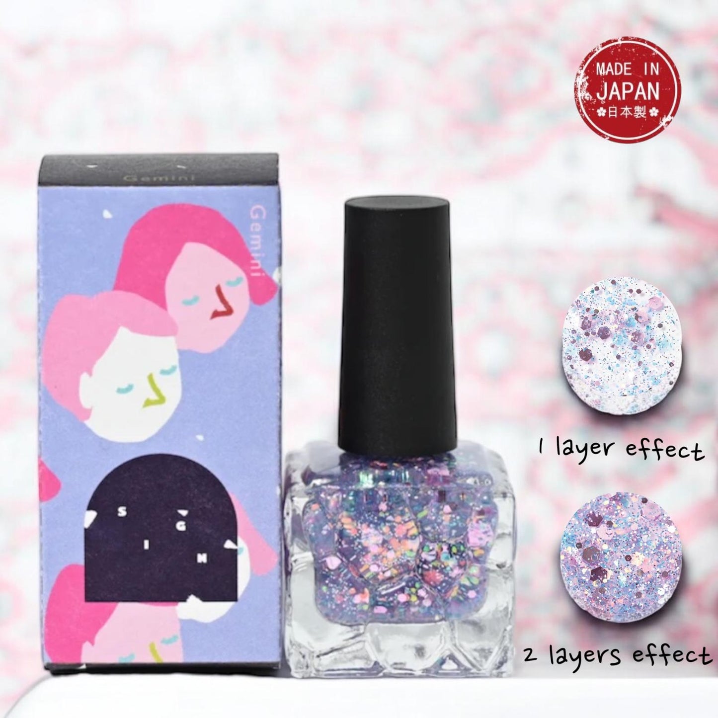 Sparkling 12 Zodiac Signs Glitter Water-Based Nail Polish /閃爍12星座水性亮片指甲油