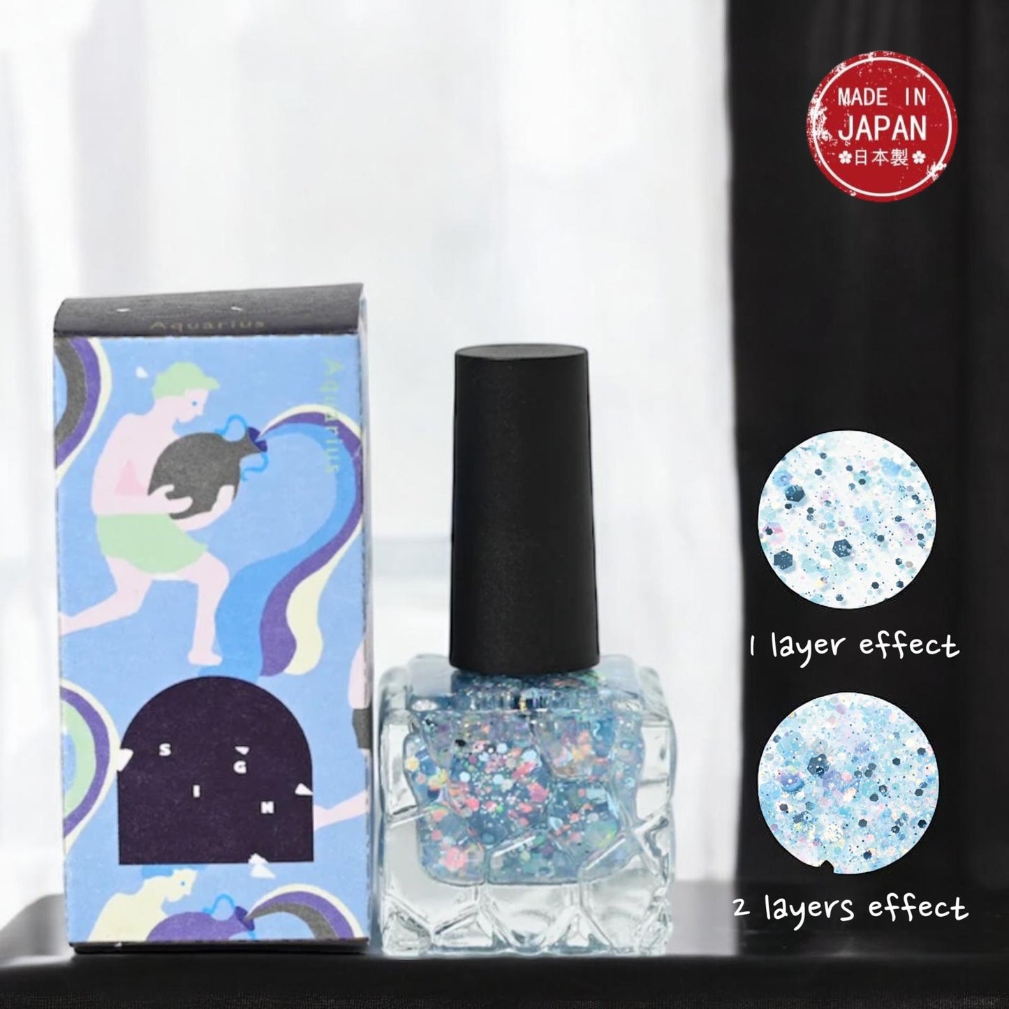 Sparkling 12 Zodiac Signs Glitter Water-Based Nail Polish /閃爍12星座水性亮片指甲油