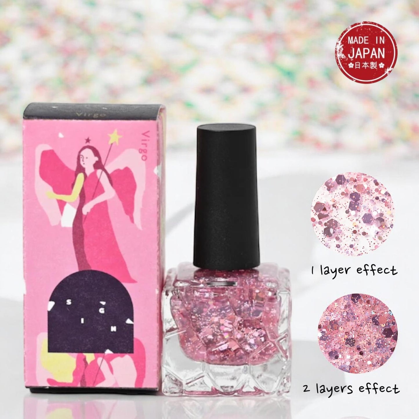 Sparkling 12 Zodiac Signs Glitter Water-Based Nail Polish /閃爍12星座水性亮片指甲油