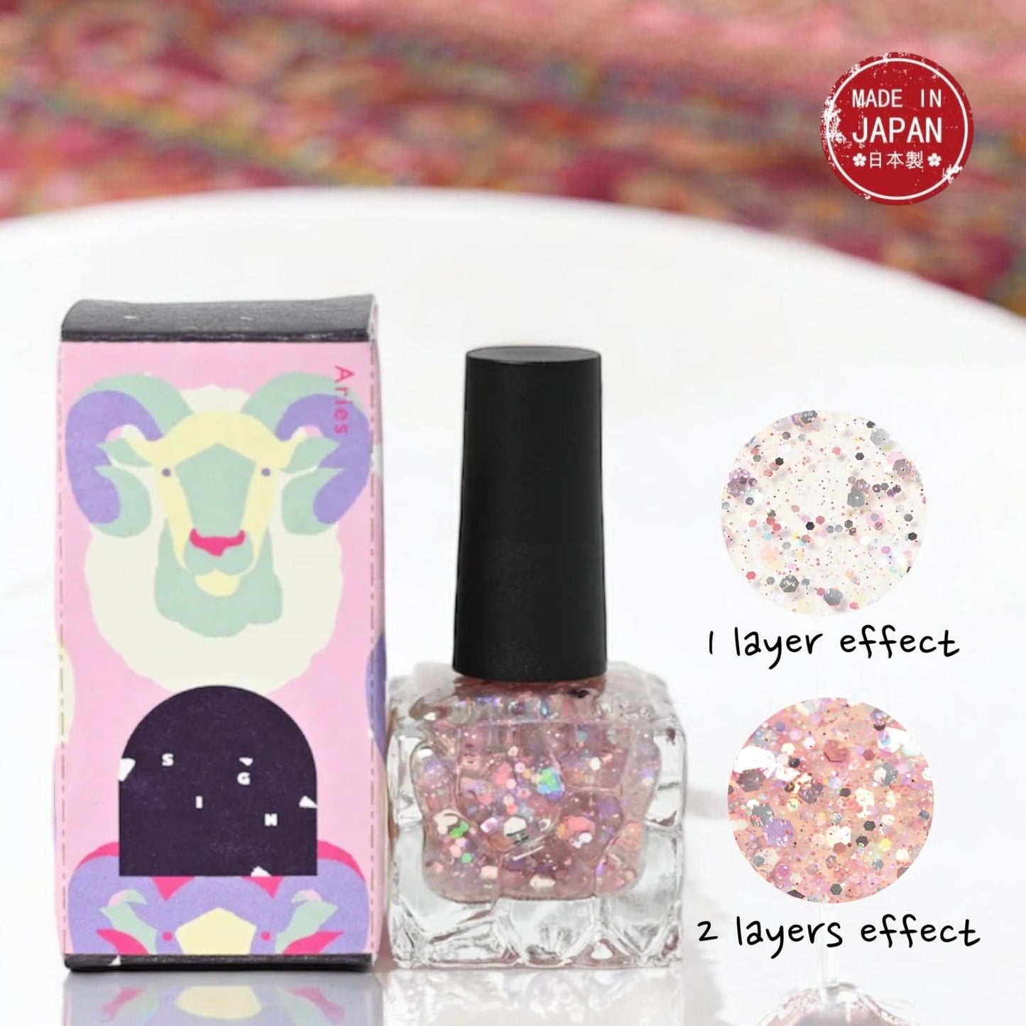 Sparkling 12 Zodiac Signs Glitter Water-Based Nail Polish /閃爍12星座水性亮片指甲油