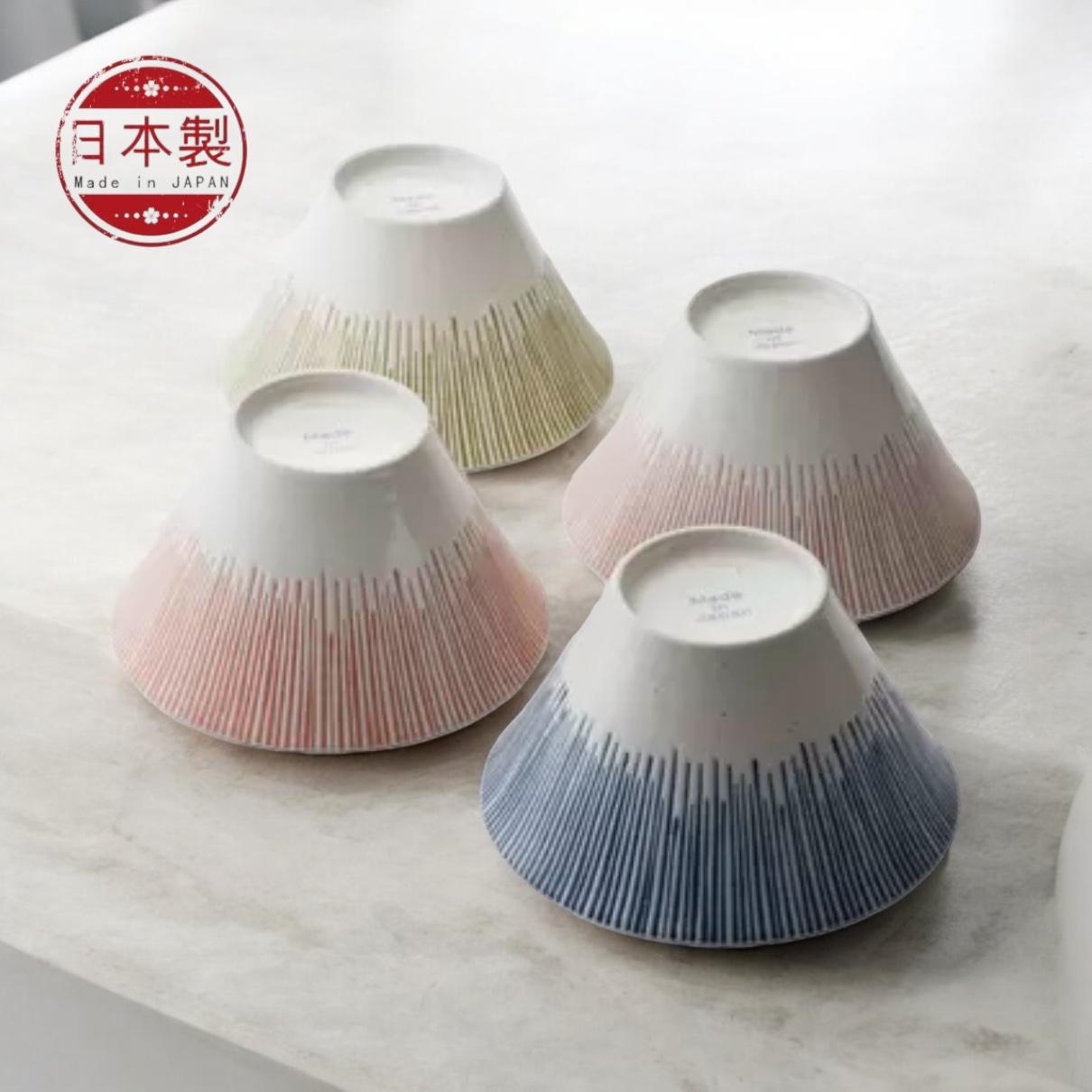 Minoware Mt. Fuji Bowls 4pk Set/美濃焼 富士山 丼 4個