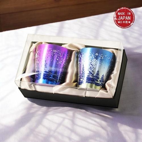 HORIE Pure Titanium Double-Walled Tumbler - 250cc Snowflake (Magenta/Blue)/HORIE 純鈦雙層杯 - 250cc 雪花（洋紅／藍色）