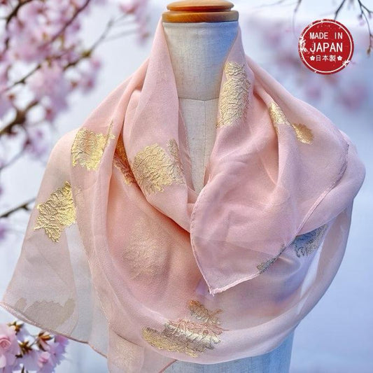 Japan cherry blossom dyeing stole/日本櫻花染絲巾