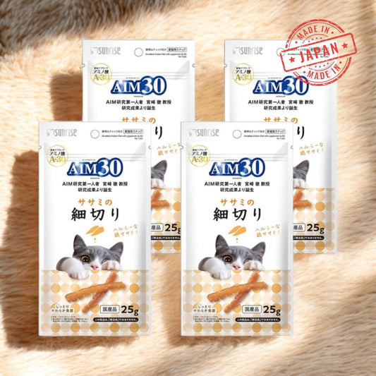 Cat Treat AIM30 Shredded Sasami 25g (4-Pack)/貓咪零食AIM30 雞胸肉絲 25克 4包裝